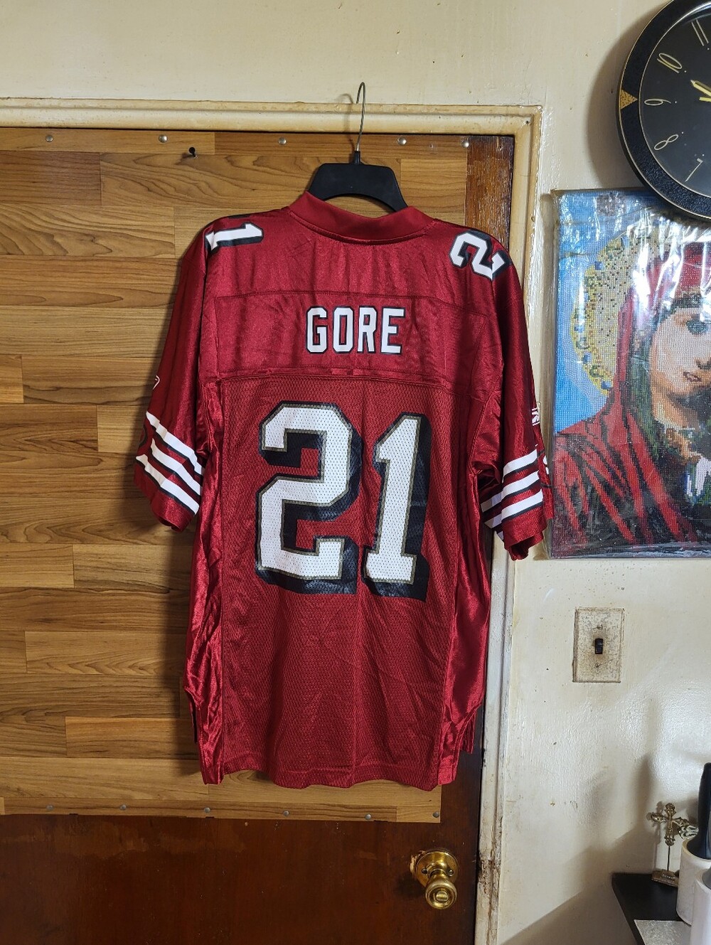 Reebok Authentic 49ers Frank Gore #21 Red Jersey Small On Field Seasons Patch